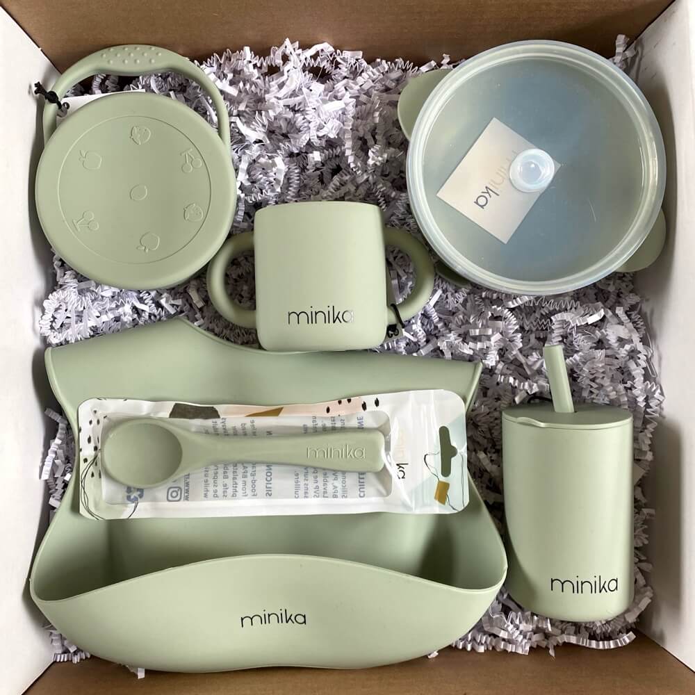 Coffret repas en silicone - choix de couleur - Ensembles cadeaux - Boutique LeoLudo - Minika