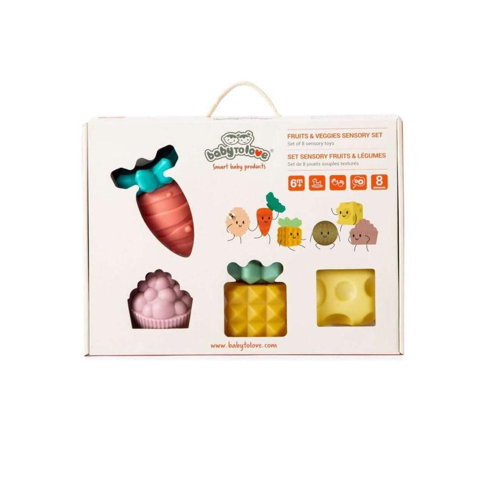 Coffret sensoriel - Fruits & légumes souples texturés-BabyToLove-Boutique LeoLudo