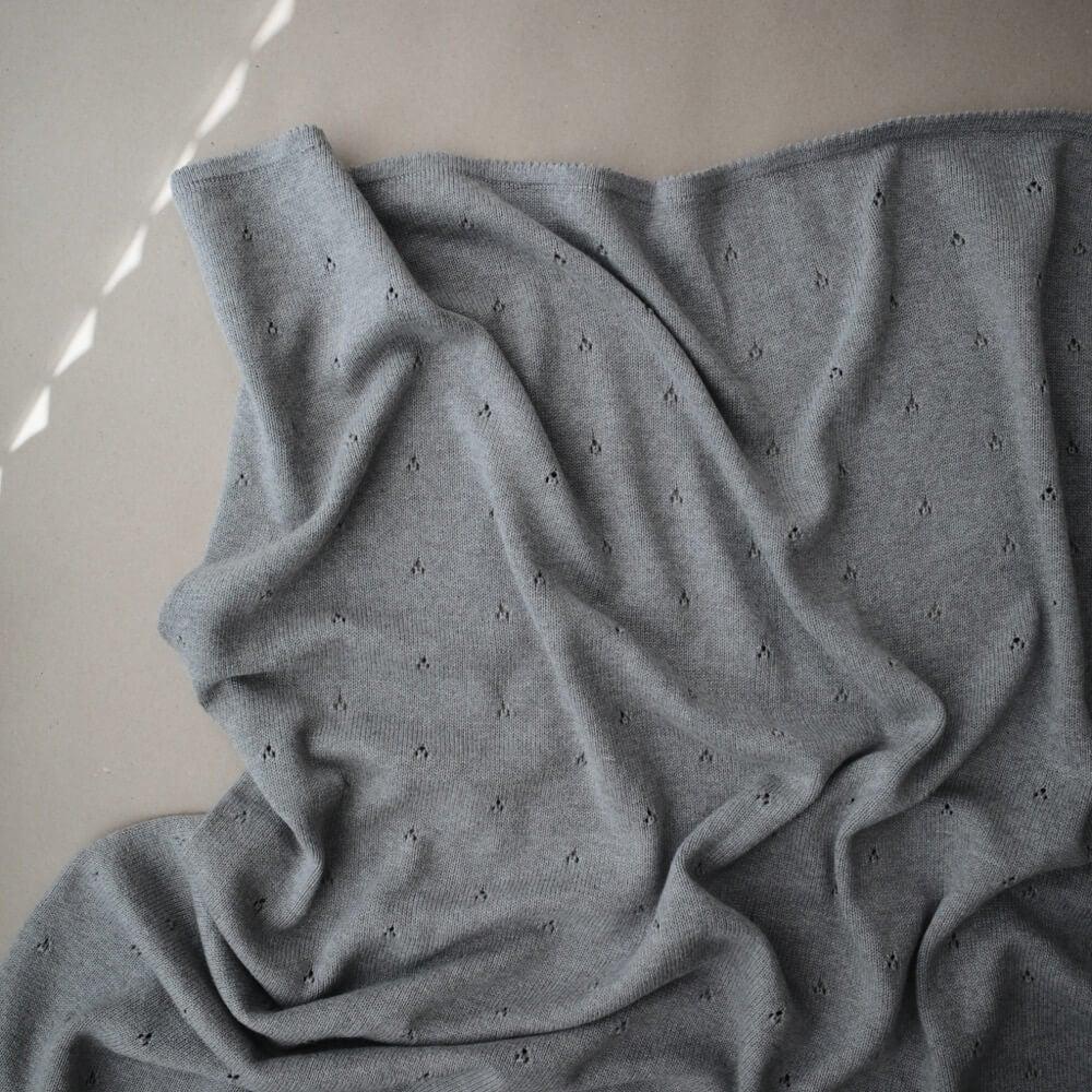 Couverture de bébé en pointelle tricotée - Gris mélange - Couvertures - Boutique LeoLudo - Mushie