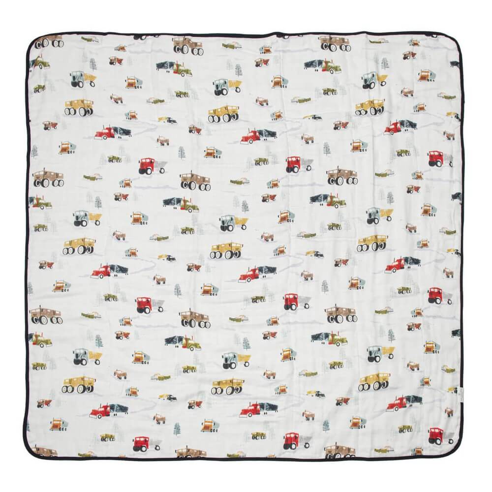 Couverture de couette en mousseline - Camions joyeux-Loulou LOLLIPOP-Boutique LeoLudo