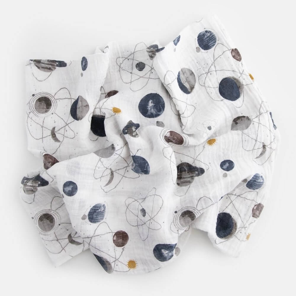 Couverture d'emmaillotage en mousseline de coton - Planetary-Little Unicorn-Boutique LeoLudo