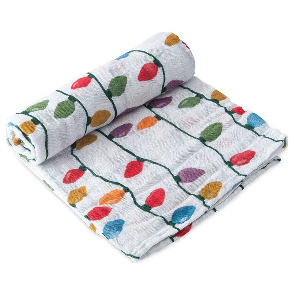 Couverture en mousseline de coton - Ampoules de Noël-Couvertures-Little Unicorn-Boutique LeoLudo