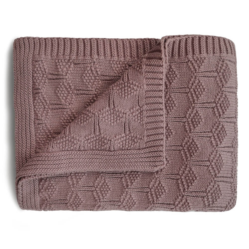 Couverture de b b tricot e en alv oles Desert Rose Boutique