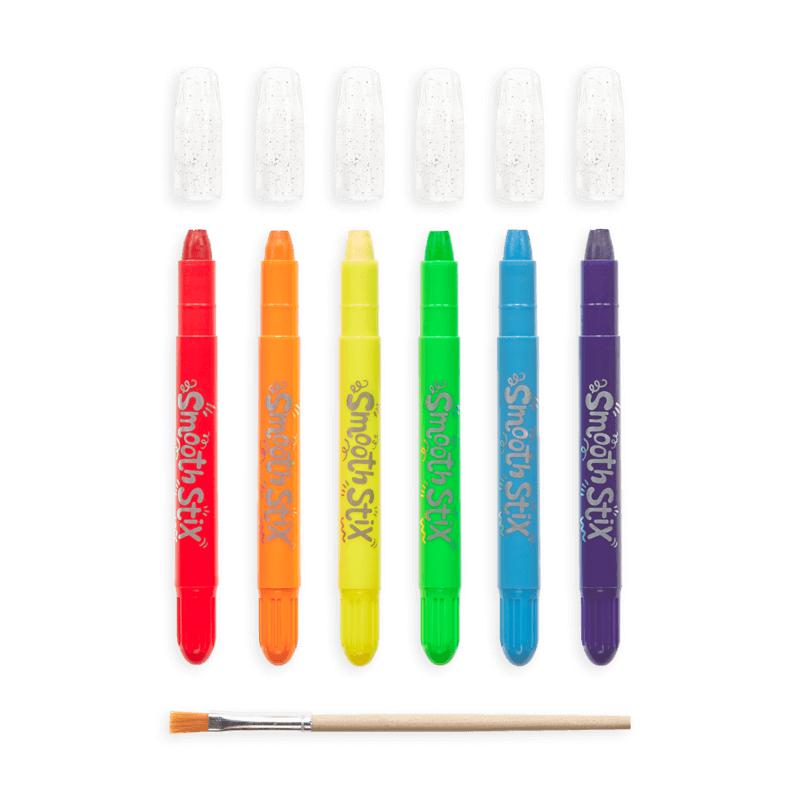 Crayons gel aquarelle Smooth Stix (ensemble de 6 + pinceau)-OOLY-Boutique LeoLudo