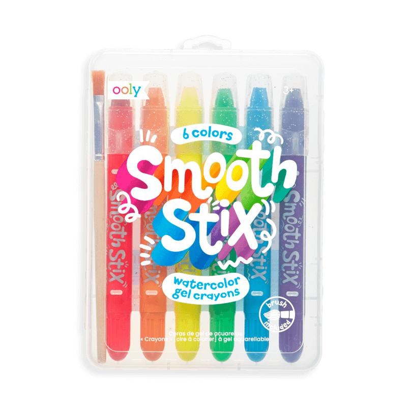 Crayons gel aquarelle Smooth Stix (ensemble de 6 + pinceau)-Bricolage-OOLY-Boutique LeoLudo