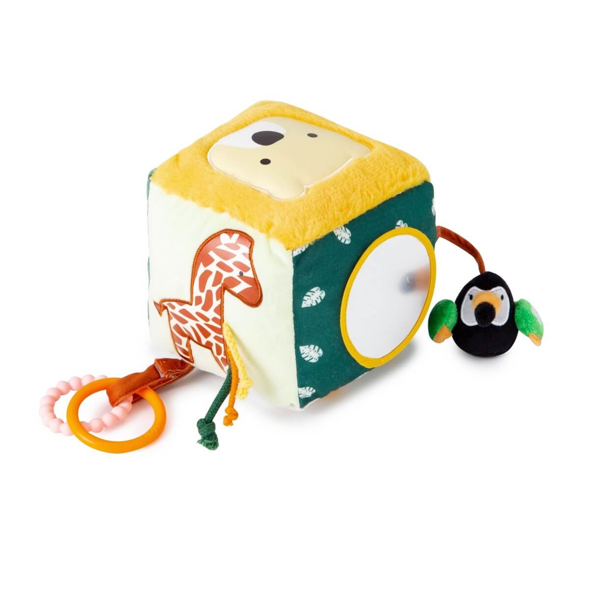 Cube d'activités sensorielles en tissu - Jungle - Jouets d'éveil - Boutique LeoLudo - Little Big Friends
