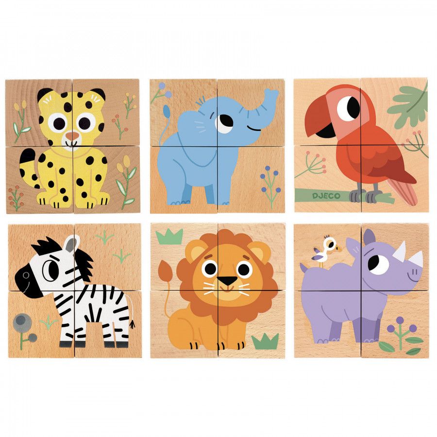 Cubes en bois Wild & Co - Jeux d'assemblage - Boutique LeoLudo - Djeco