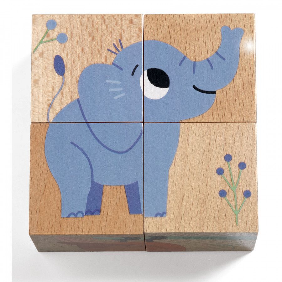 Cubes en bois Wild & Co - Jeux d'assemblage - Boutique LeoLudo - Djeco