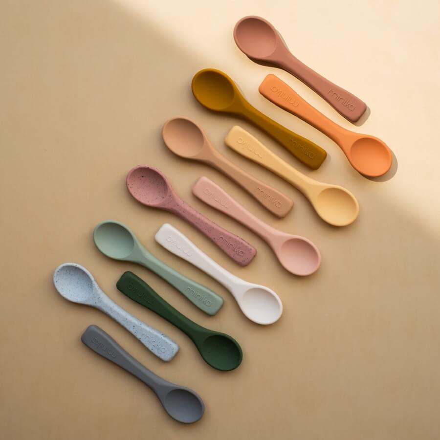 Cuillère en silicone (options de couleurs)-Accessoires repas-Minika-Boutique LeoLudo