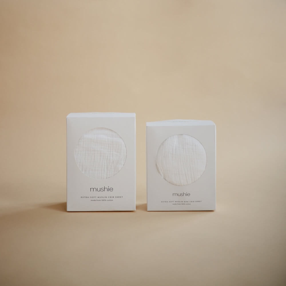 Drap contour de lit de bébé en mousseline - Blanc-Mushie-Boutique LeoLudo