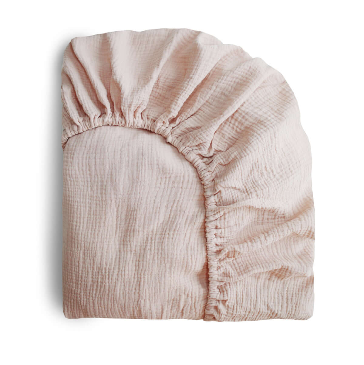 Drap contour de lit de bébé en mousseline - Blush - Literie - Boutique LeoLudo - Mushie