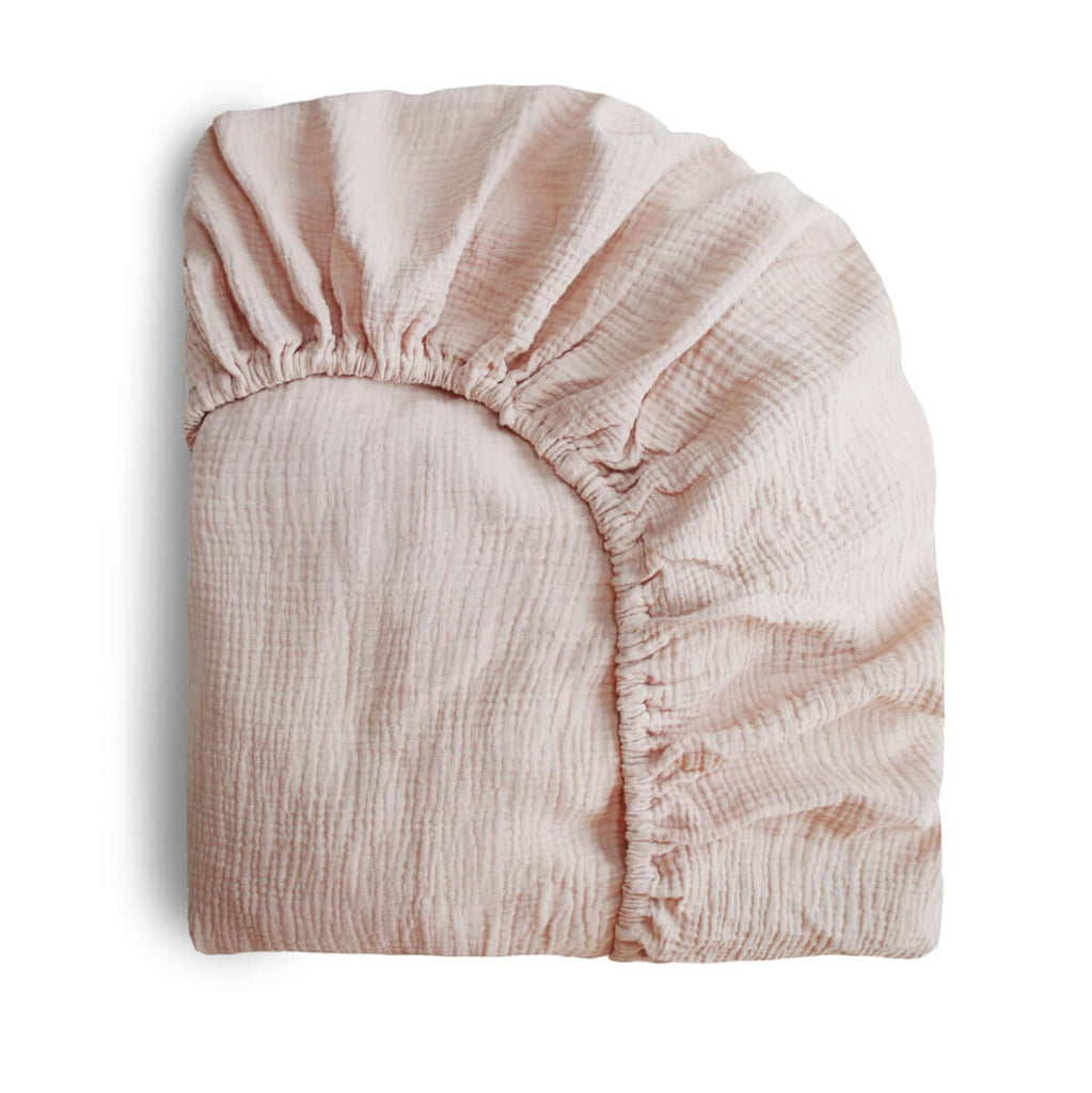 Drap contour de lit de bébé en mousseline - Blush-Mushie-Boutique LeoLudo