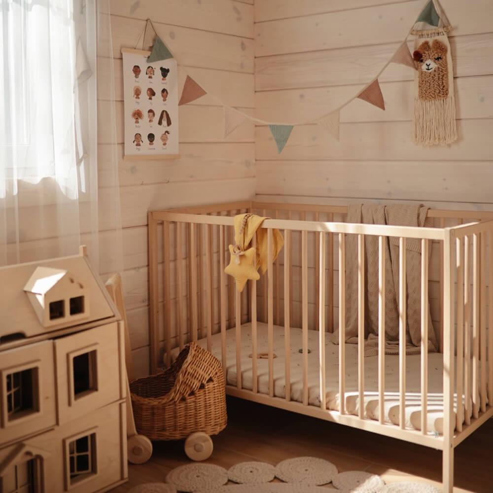 Drap contour de lit de bébé en mousseline - Étoiles filantes - Literie - Boutique LeoLudo - Mushie