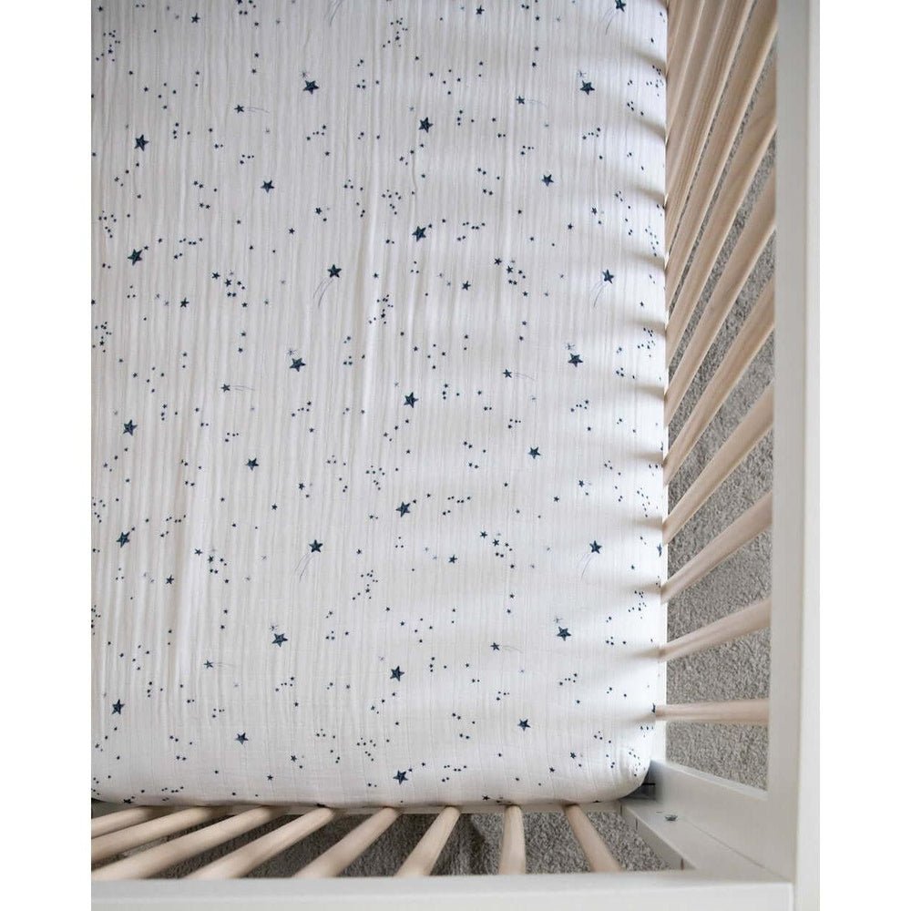 Drap contour en mousseline pour lit de bébé - Shooting Stars - Literie - Boutique LeoLudo - Little Unicorn