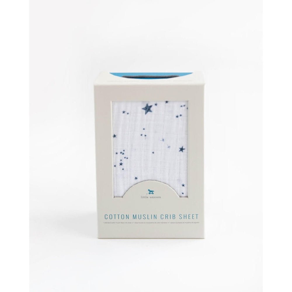 Drap contour en mousseline pour lit de bébé - Shooting Stars - Literie - Boutique LeoLudo - Little Unicorn