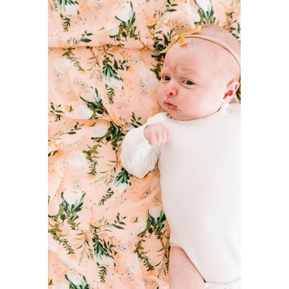 Drap contour pour lit de bébé - Fleurs Protea de Loulou LOLLIPOP - Boutique LeoLudo