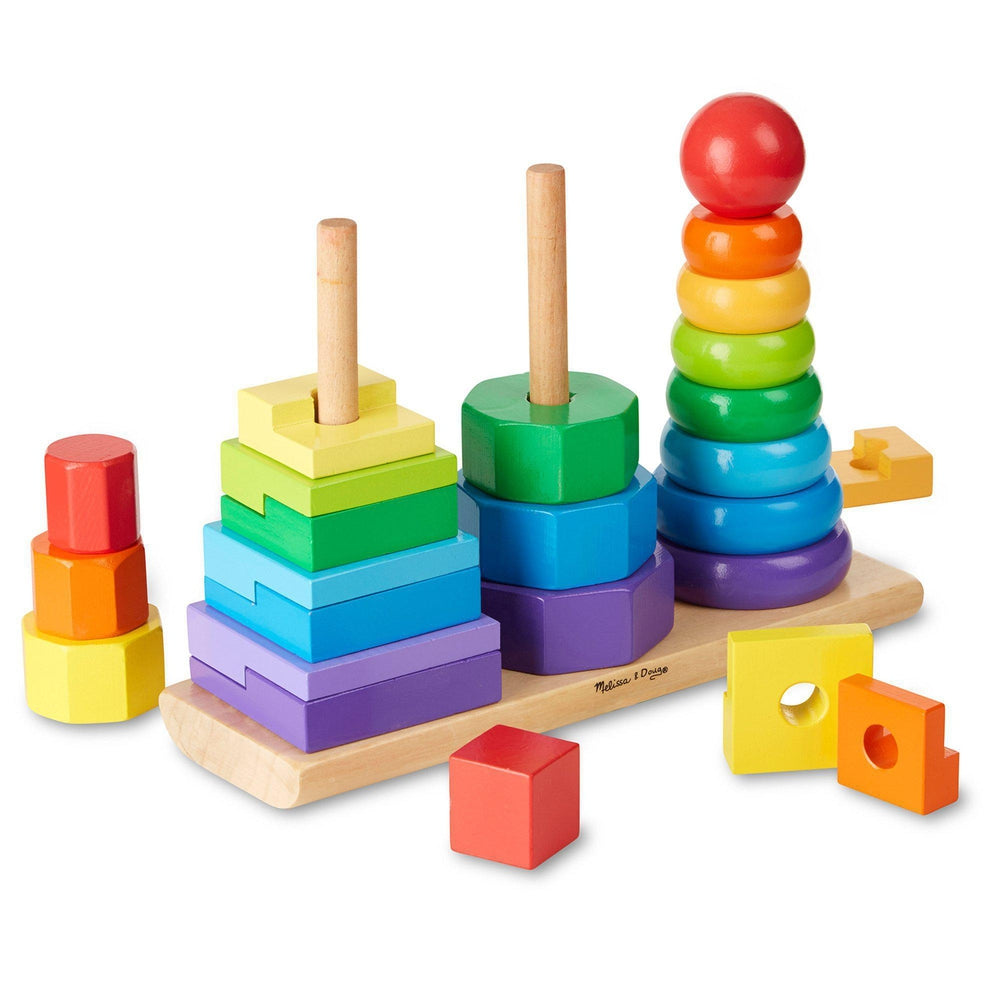 jacootoys 75 pièces Blocs de Construction château en Bois Ensemble  d'empilage Jouets éducatifs Montessori pour 3 4 5 6 7 8 Ans Enfants