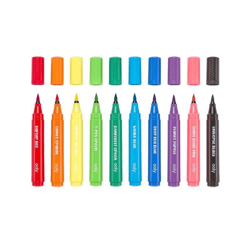 Ensemble de 10 marqueurs Big Bright Brush - Art & bricolage - Boutique LeoLudo - OOLY