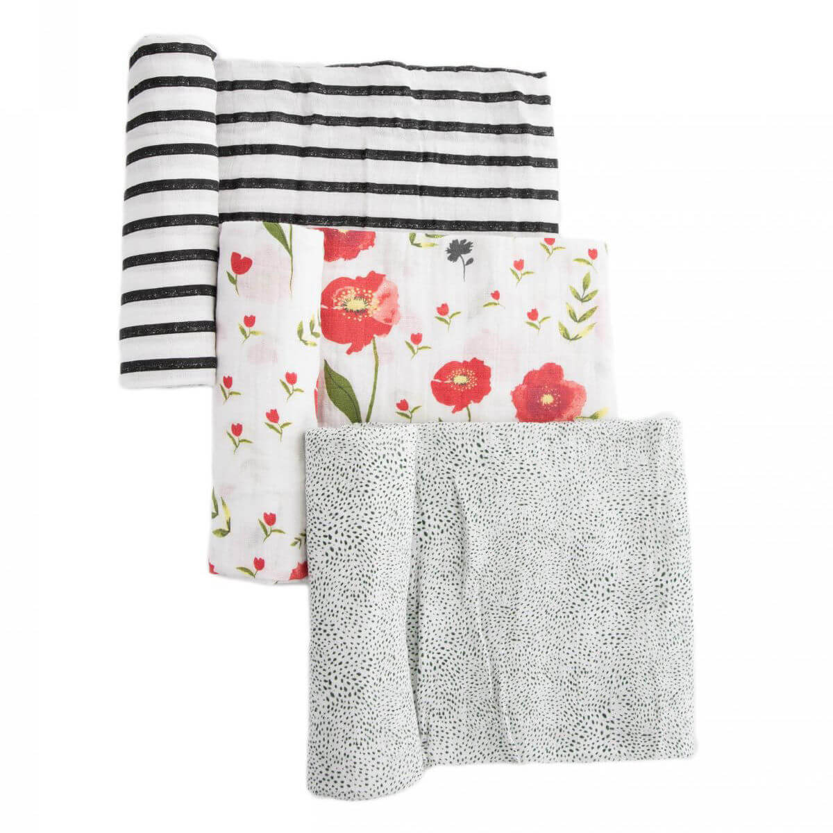 Ensemble de 3 couvertures en mousseline de coton - Summer Poppy 2 - Couvertures - Boutique LeoLudo - Little Unicorn