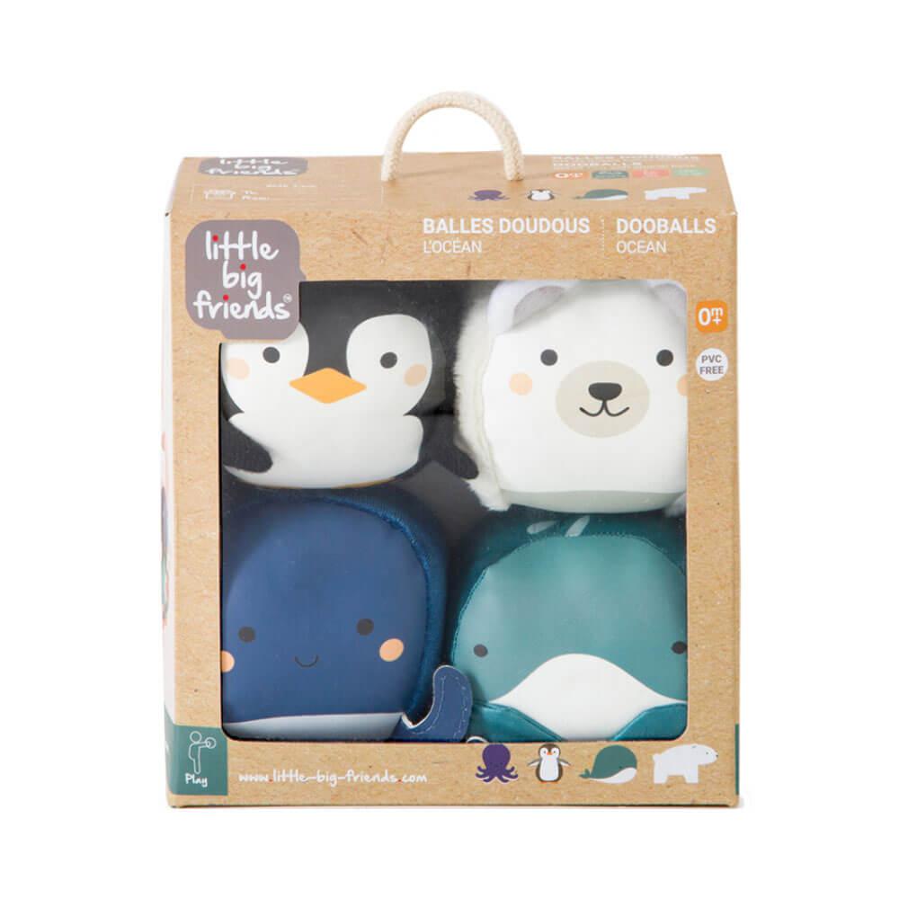 Ensemble de 4 balles doudous Doodballs - Océan - Jouets d'éveil - Boutique LeoLudo - Little Big Friends