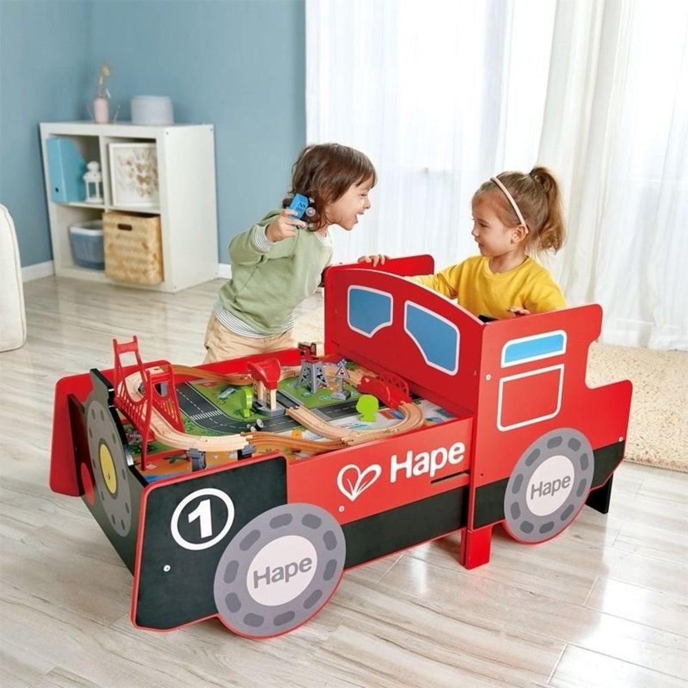 Ensemble de jeu - Train et chemin de fer avec table de jeu-Hape-Boutique LeoLudo
