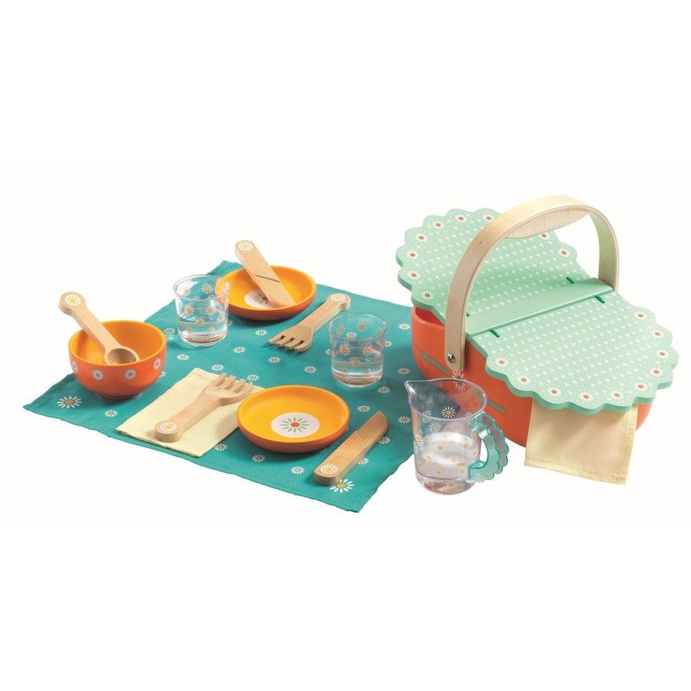 Ensemble de picnic en bois-Jouet d'imitation-Djeco-Boutique LeoLudo