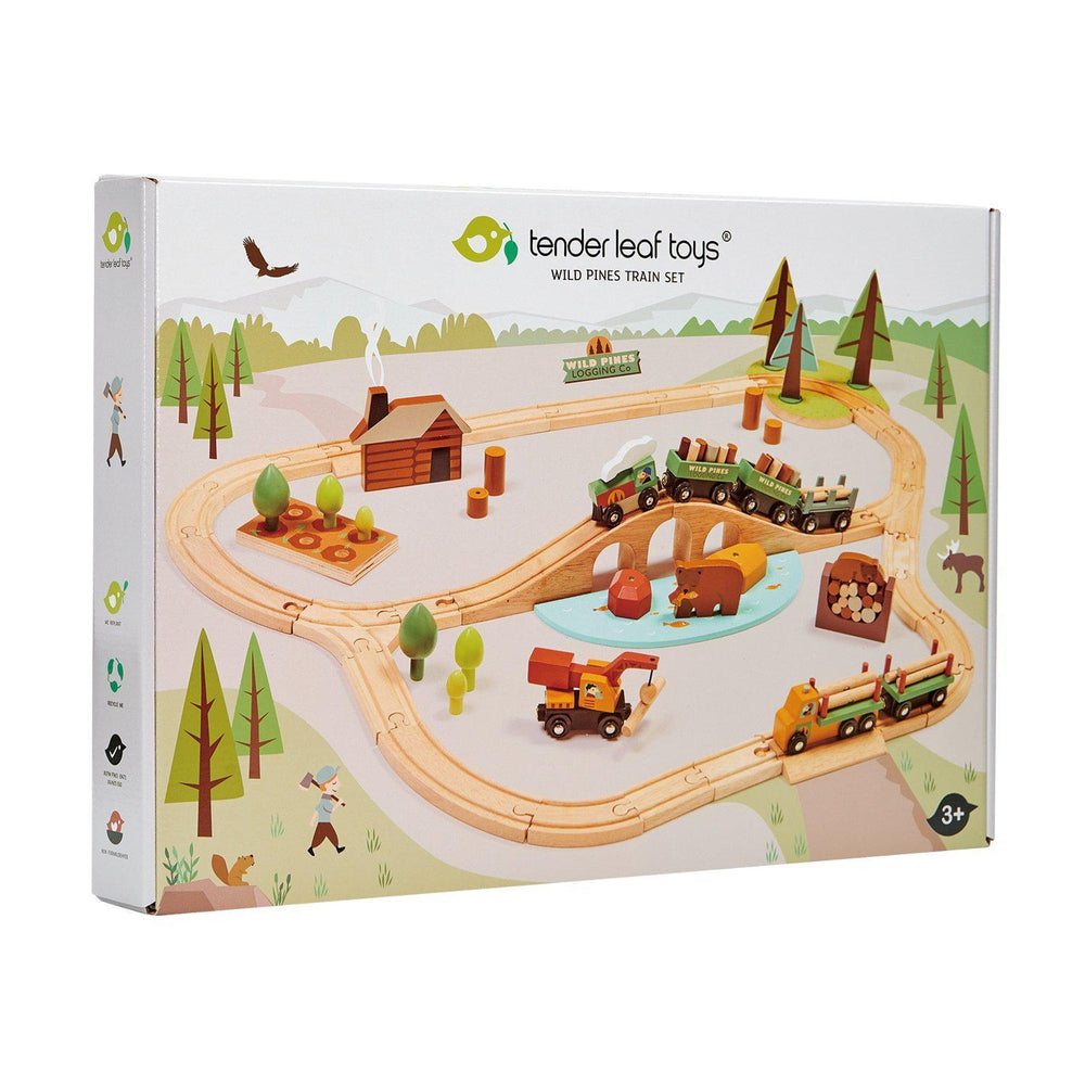 Ensemble de train Wild Pines (30 mcx.) de Tender Leaf Toys - Boutique LeoLudo