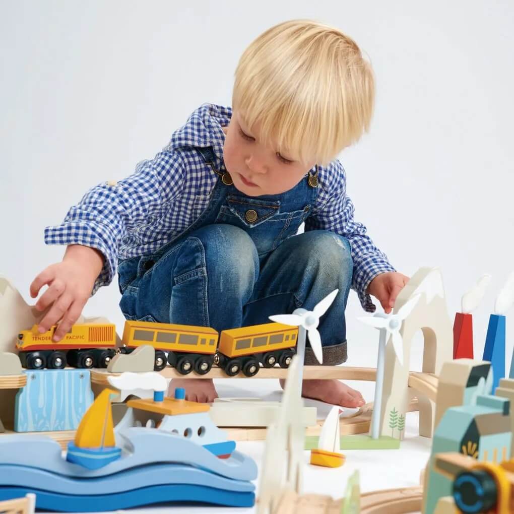 Ensemble de trains Mountain View (115 pcs) -Ensembles de jeu- Boutique LeoLudo-Tender Leaf Toys