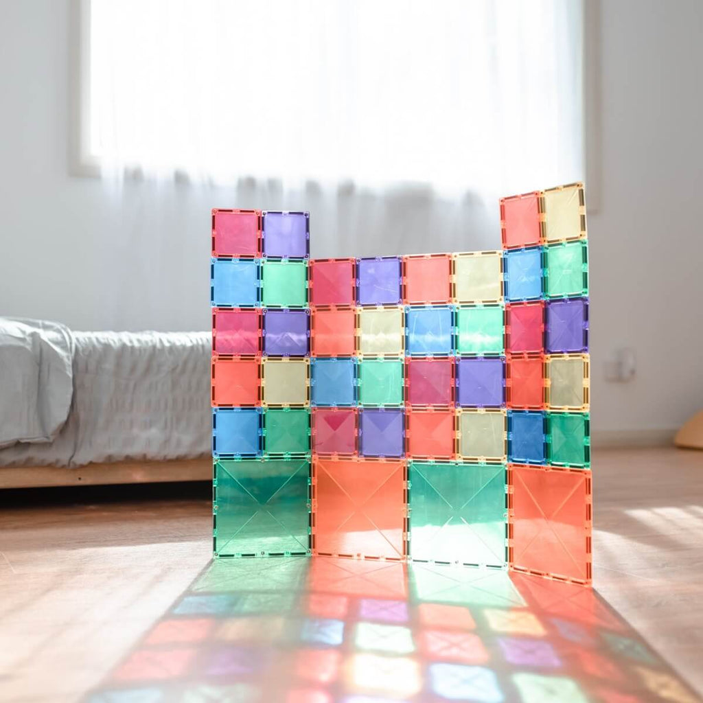 Ensemble d'expansion Rainbow carrés (40 pcs)-Connetix-Boutique LeoLudo