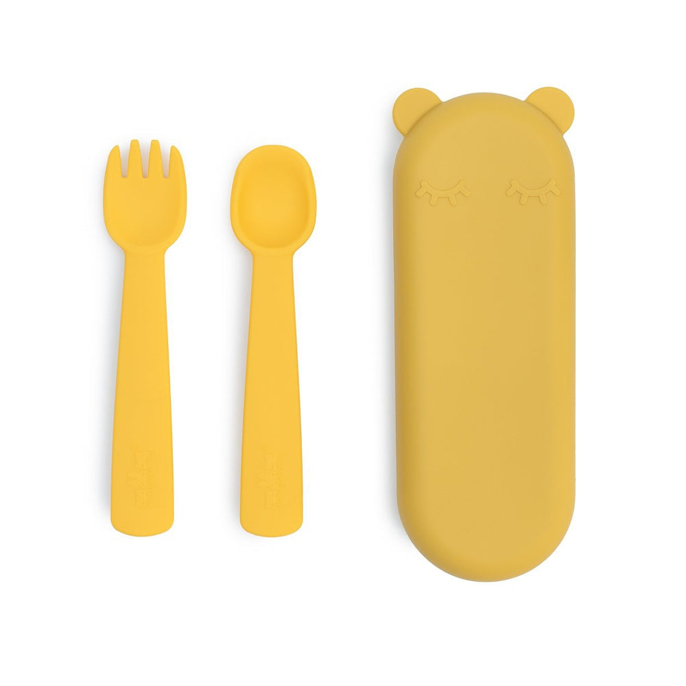 Ensemble fourchette & cuillère Feedie - Jaune-Accessoires repas-We might be tiny-Boutique LeoLudo