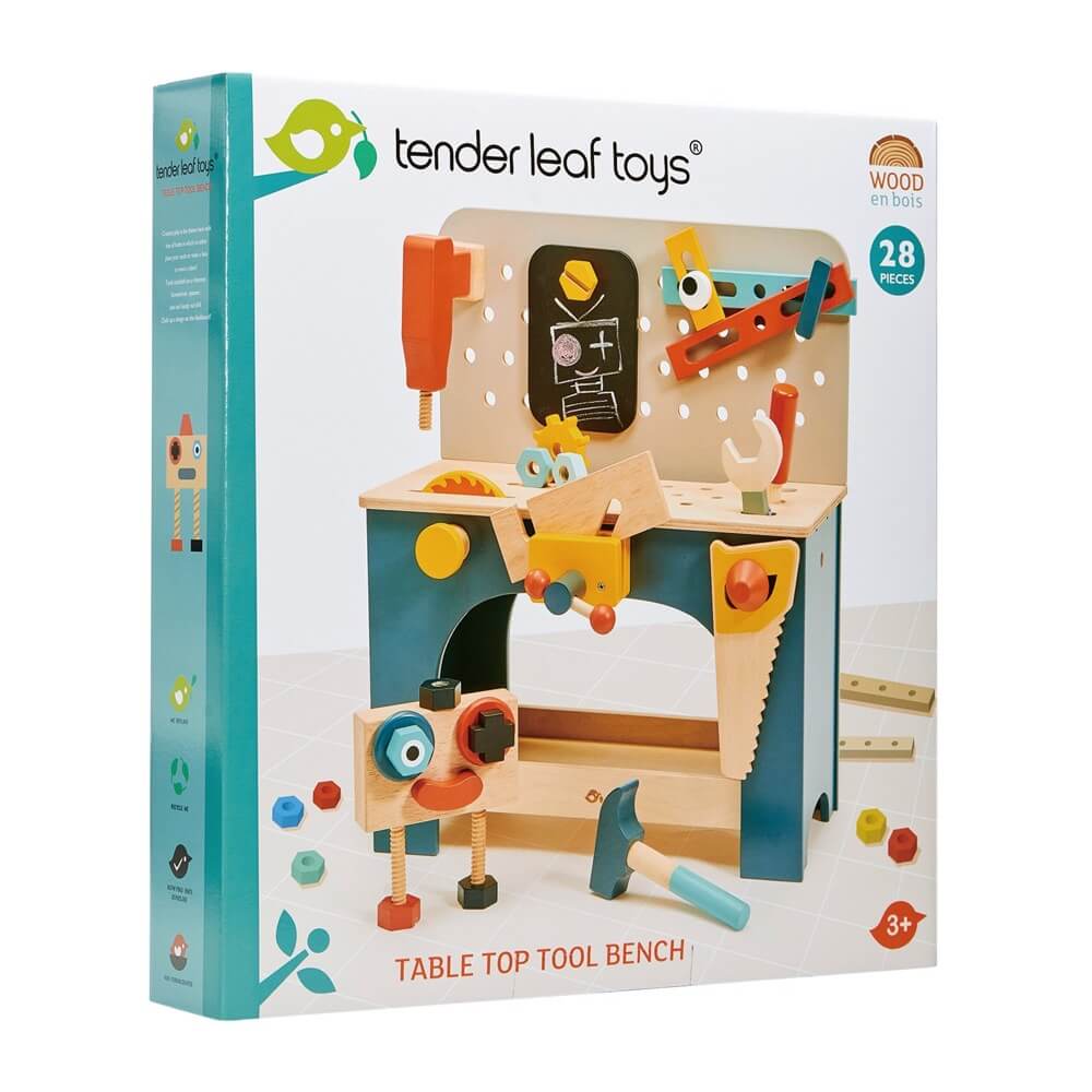 Établi de table et outils (28 pcs) - Jouets d'imitation - Boutique LeoLudo - Tender Leaf Toys