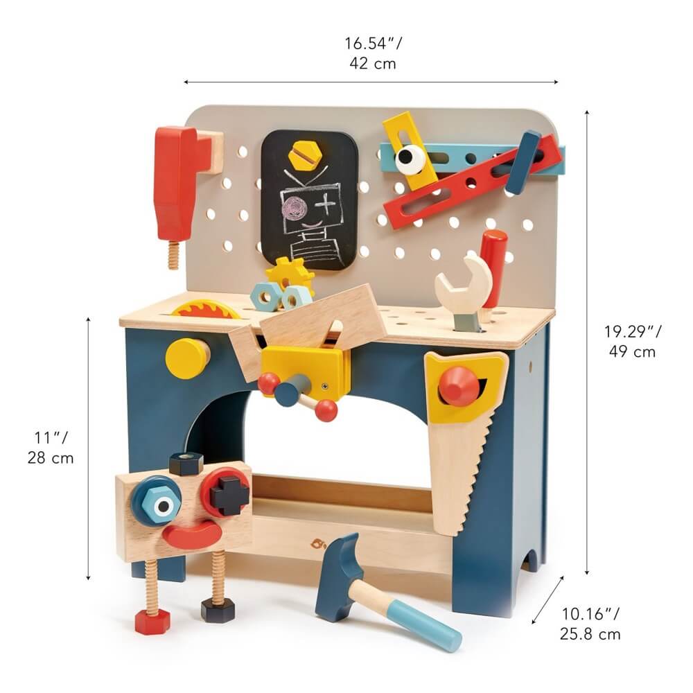 Établi de table et outils (28 pcs) - Jouets d'imitation - Boutique LeoLudo - Tender Leaf Toys