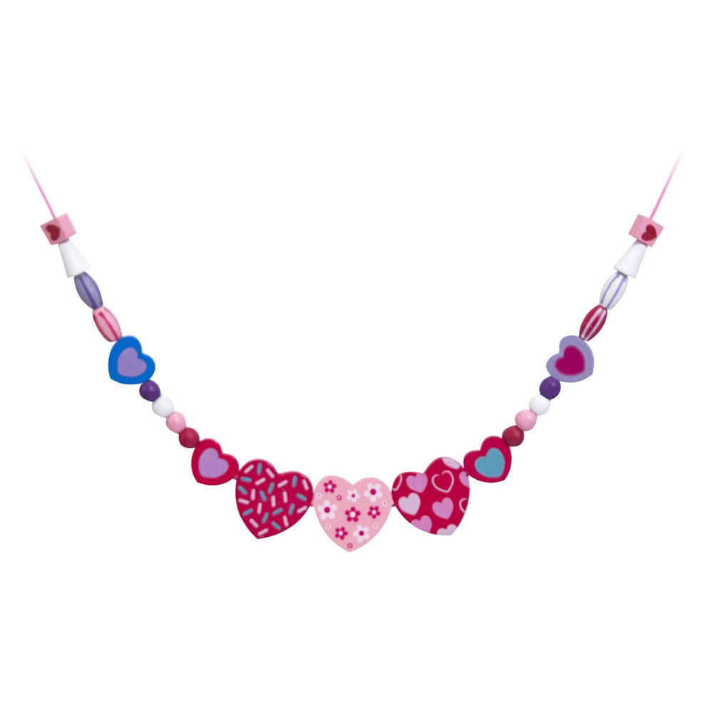 Fabrique ton collier en perles de bois - Coeur-Melissa & Doug-Boutique LeoLudo