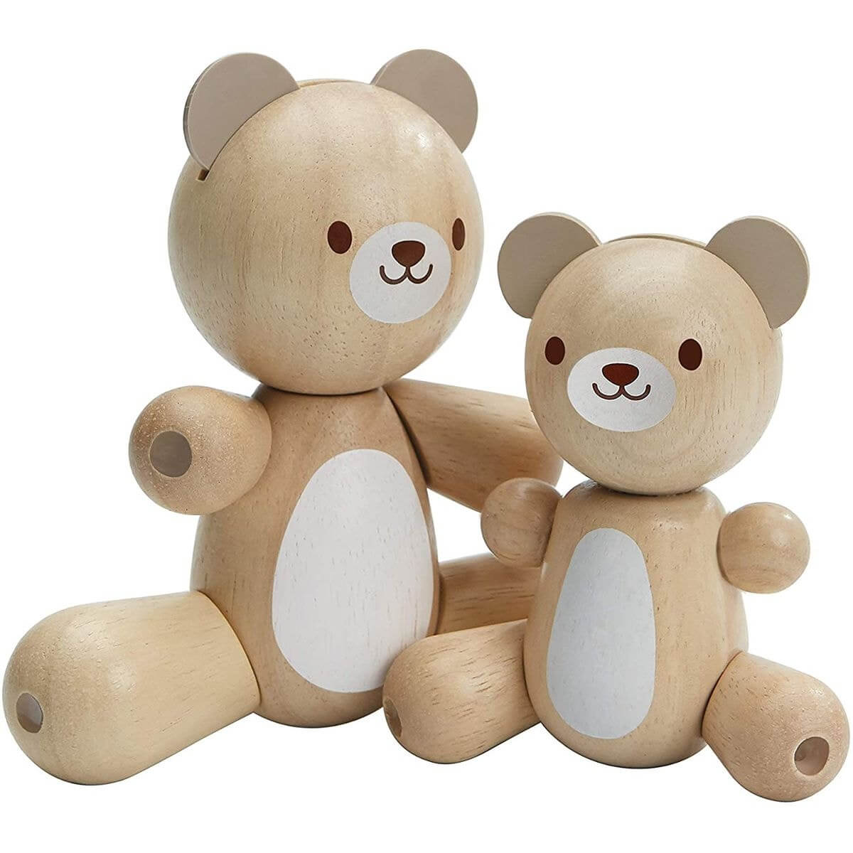 Figurines en bois - Maman ours et ourson articulés-Plan Toys-Boutique LeoLudo