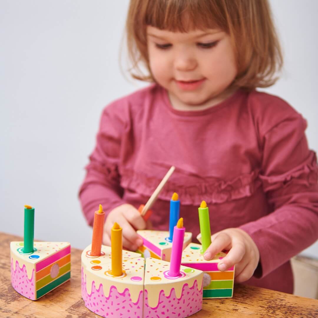 Gâteau d'anniversaire arc - en - ciel - Jouets d'imitation - Boutique LeoLudo - Tender Leaf Toys