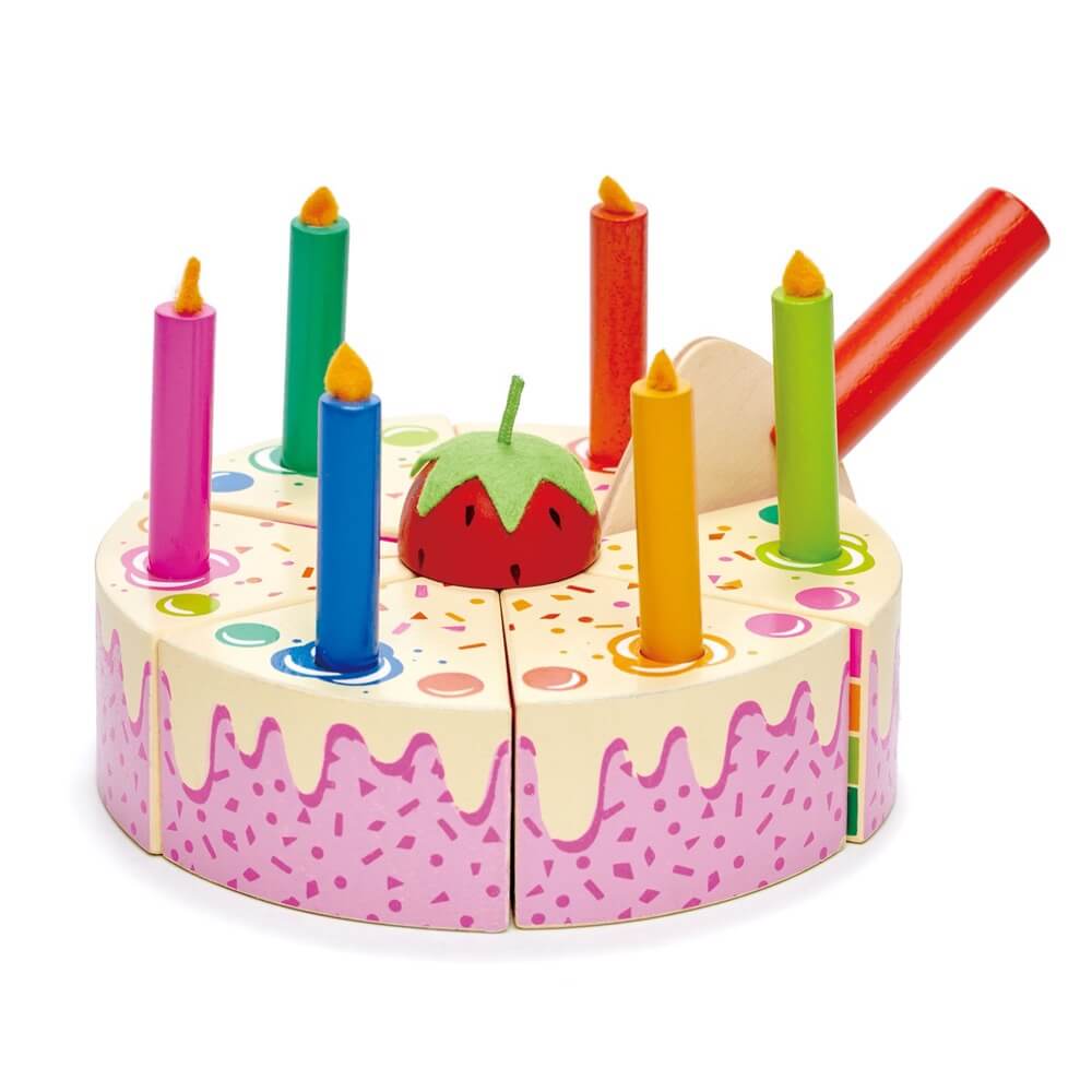 Gâteau d'anniversaire arc-en-ciel-Jouet d'imitation-Tender Leaf Toys-Boutique LeoLudo