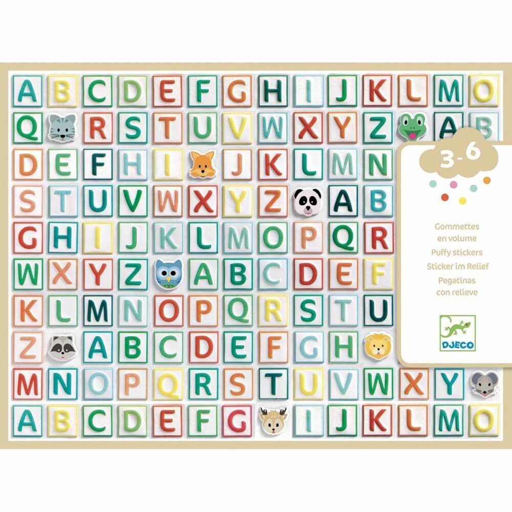 Gommettes 3D alphabet-Bricolage-Djeco-Boutique LeoLudo