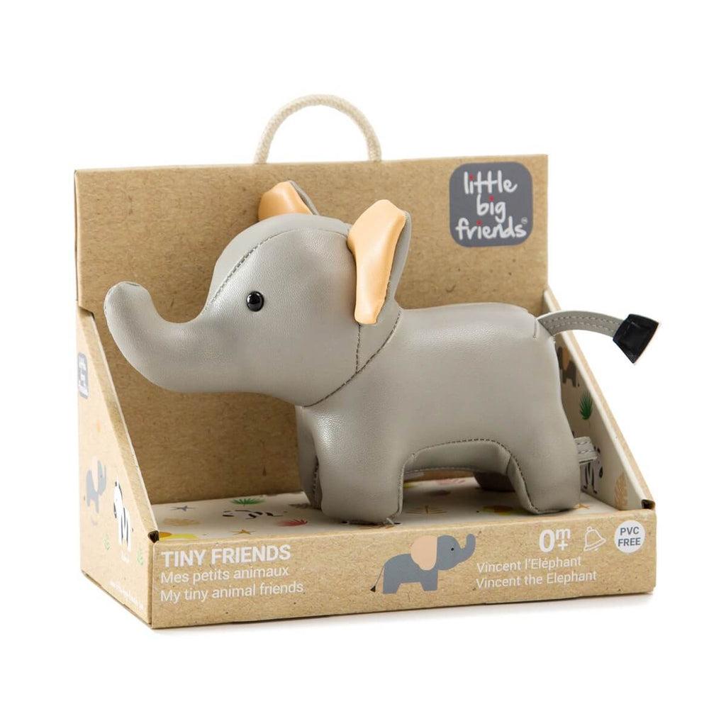 Hochet Tiny Friends - Vincent le petit éléphant-Little Big Friends-Boutique LeoLudo