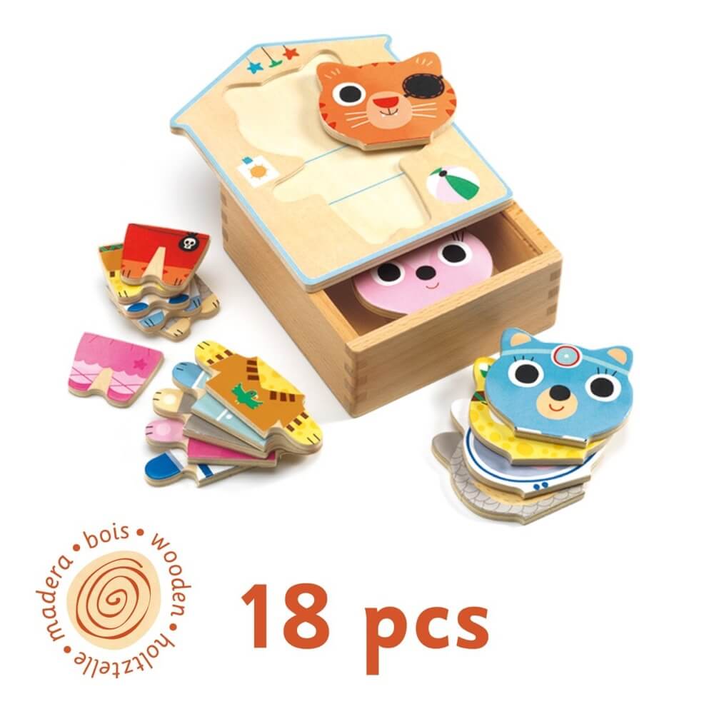 Jeu d'encastrement Dressup Mix - Casse - têtes - Boutique LeoLudo - Djeco