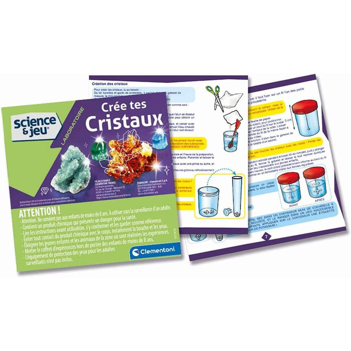 Jeu scientifique - Crée tes cristaux-Clementoni-Boutique LeoLudo