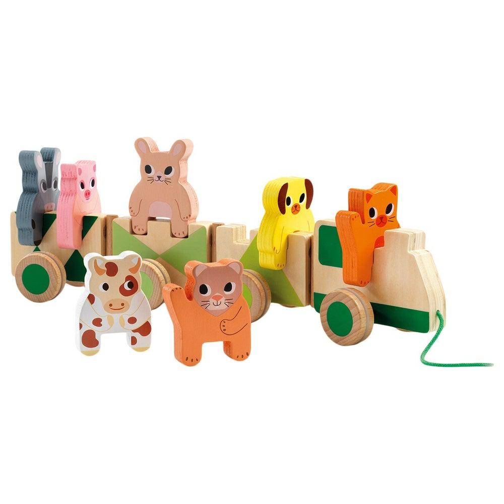 Jouet à tirer - Trainimo de la ferme - Jouets à tirer / pousser - Boutique LeoLudo - Djeco