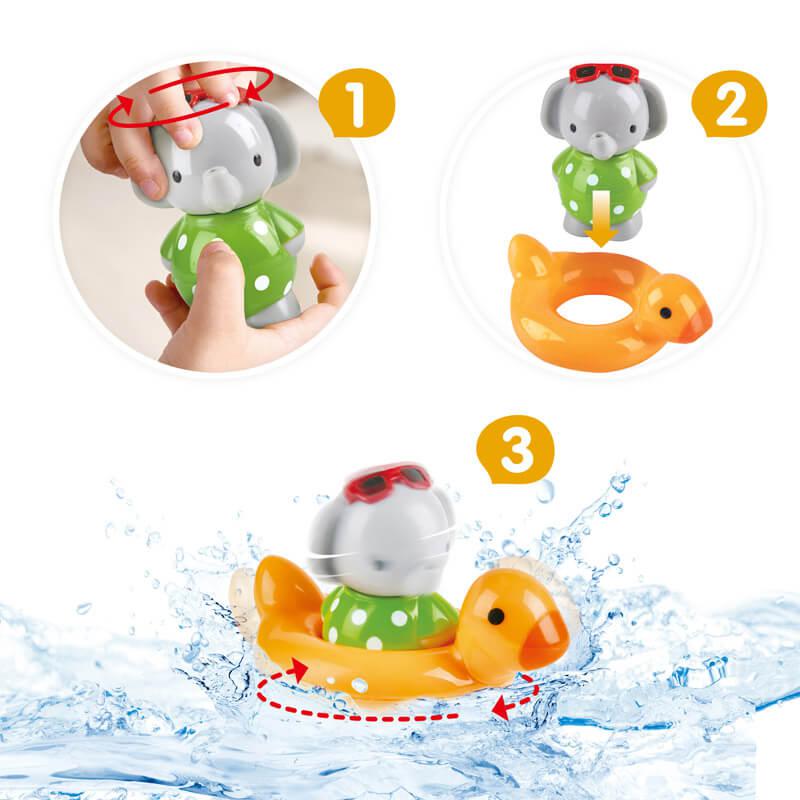Jouet de bain - Éléphant Spin, Splash & Swim-Hape-Boutique LeoLudo