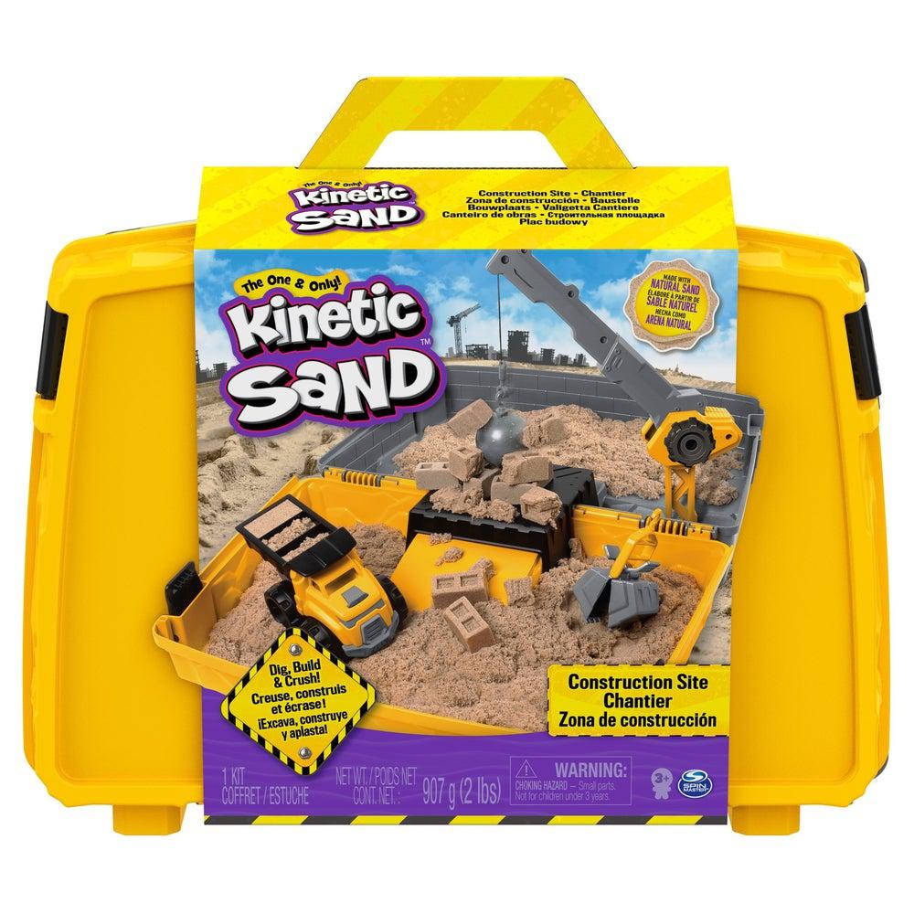 Kinetic Sand - Coffret chantier, bac à sable pliable avec véhicule-Bricolage-Kinetic Sand-Boutique LeoLudo