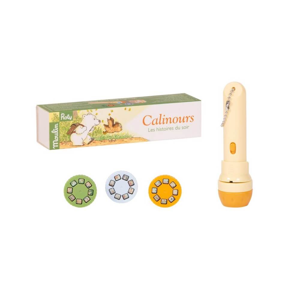 Lampe à histoires - École des loisirs Calinours - Lampes à histoire - Boutique LeoLudo - Moulin Roty
