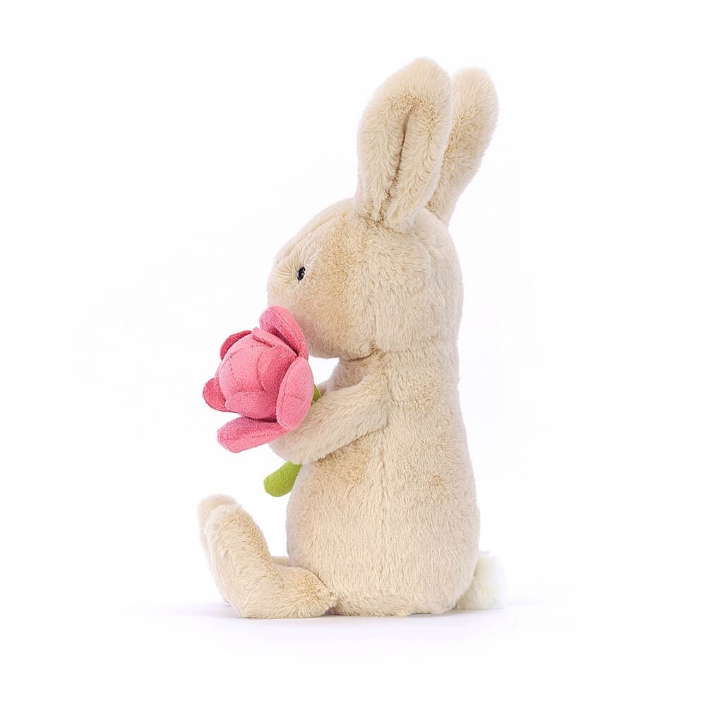 Lapine Bonnie avec une fleur rose-Jellycat-Boutique LeoLudo