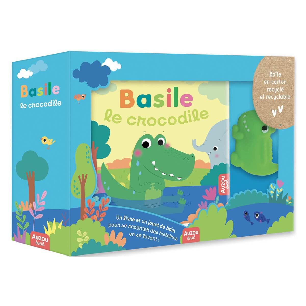 Livre + jouet de bain Basile le crocodile - Jouets de bain - Boutique LeoLudo - Auzou