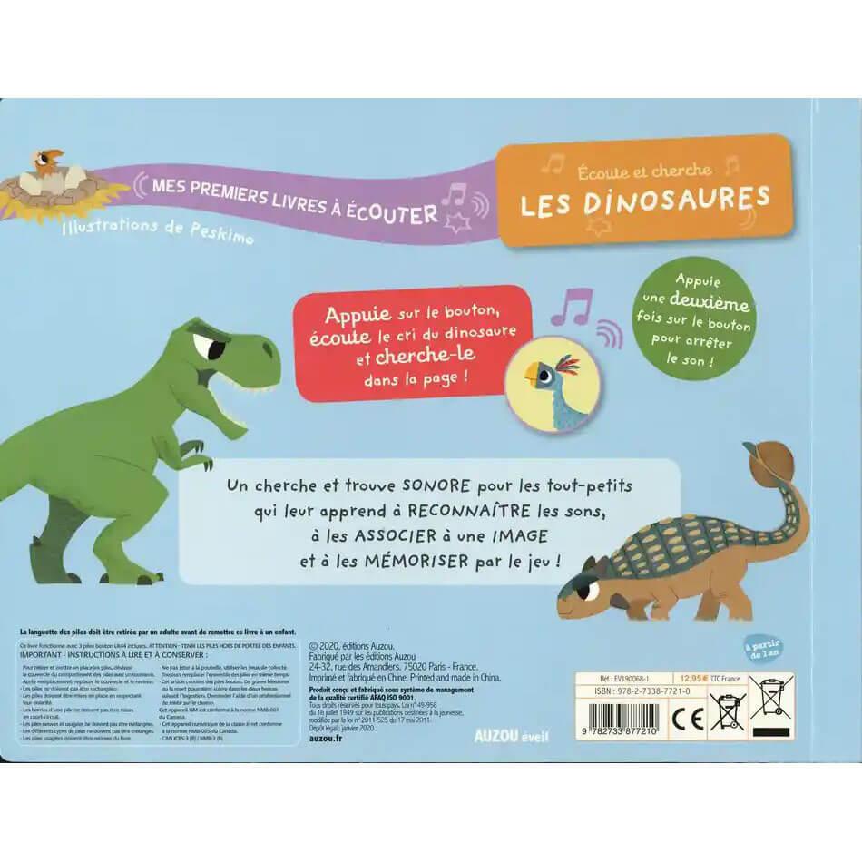 Livre sonore - Écoute et cherche les dinosaures-Auzou-Boutique LeoLudo
