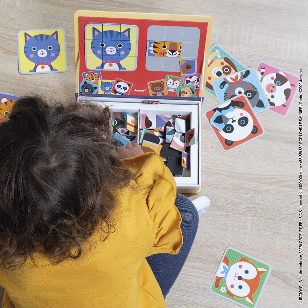 Magnétibook - Mix - & - match Animaux (72 mcx) - Jeux magnétiques - Boutique LeoLudo - Janod