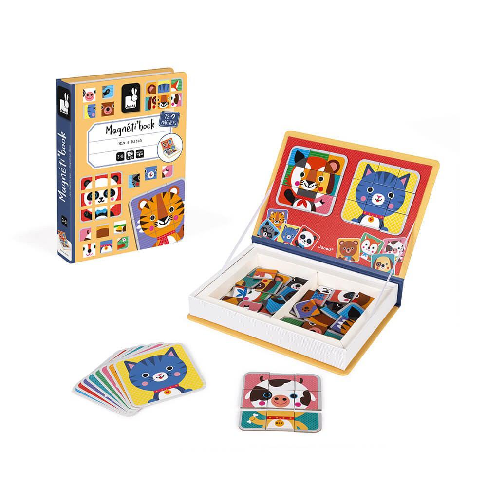 Magnétibook - Mix - & - match Animaux (72 mcx) - Jeux magnétiques - Boutique LeoLudo - Janod