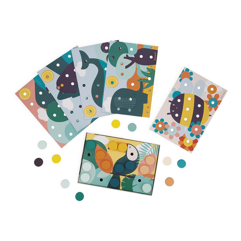 Mes premières mosaïques d'animaux - Jeux de motricité fine - Boutique LeoLudo - Janod